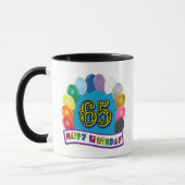 Mug Joyeux soixante-cinquième anniversaire avec des (Gauche)