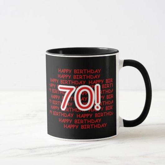 Mug Joyeux soixante-dixième anniversaire (Droite)