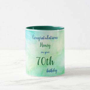 Mug Joyeux soixante-dixième anniversaire personnalisé