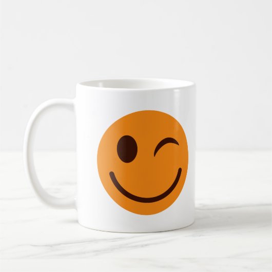 Mug Joyeux Sourire Orange Winking Face (Gauche)
