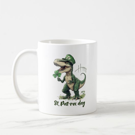 Mug Joyeux St. PatREX Day dinosaure st. Patrick (Gauche)