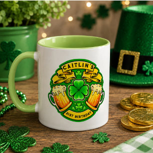 Mug Joyeux St Patrick Day Trèfle 21e Anniversaire