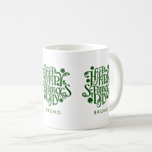 Mug Joyeux St Patrick's Day Retro Typographie Design (Devant droit)