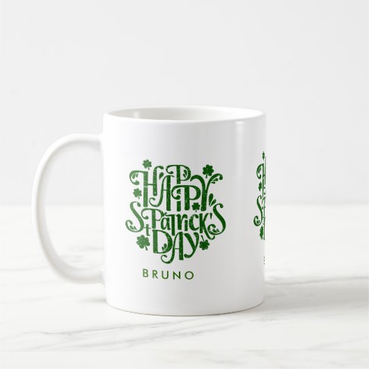 Mug Joyeux St Patrick's Day Retro Typographie Design (Gauche)