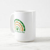 Mug Joyeux St. Patrick's Day Verte Clover Boho Rainbow (Devant gauche)