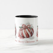 Mug Joyeux Sucre de canne d'aquarelle de Noël (Centre)