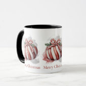 Mug Joyeux Sucre de canne d'aquarelle de Noël (Devant gauche)