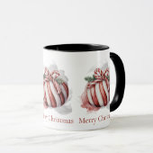 Mug Joyeux Sucre de canne d'aquarelle de Noël (Devant droit)