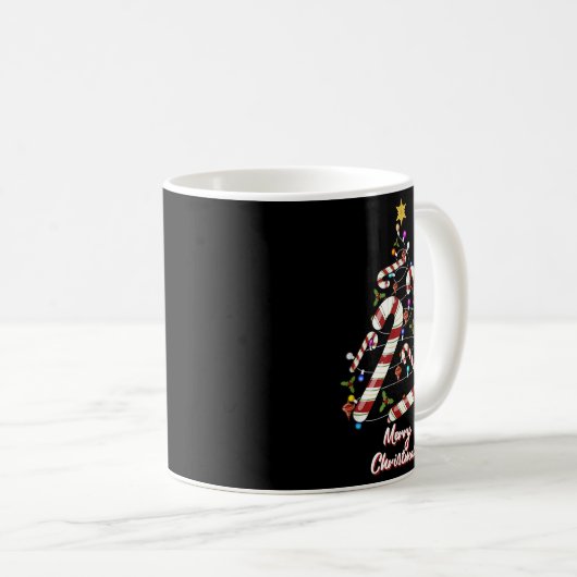 Mug Joyeux Sucre de canne de Noël Joyeux Noël Joyeux A (Devant droit)