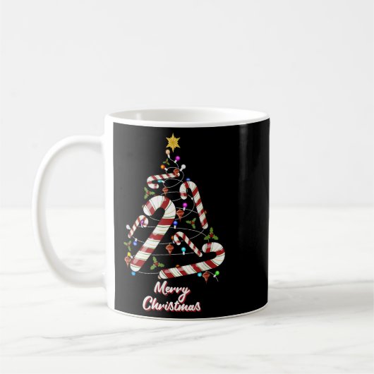 Mug Joyeux Sucre de canne de Noël Joyeux Noël Joyeux A (Gauche)