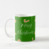 Mug Joyeux sucres de canne de Noël vert (Gauche)