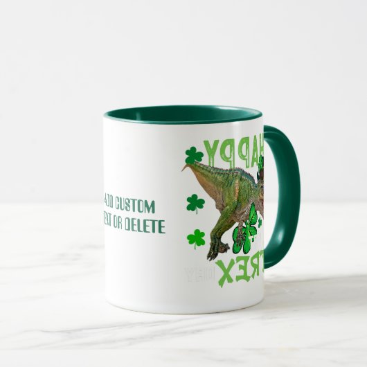 Mug Joyeux T-Rex Day St Patrick's Dino (Devant droit)