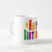 Mug Joyeux texte d'anniversaire coloré (Devant gauche)