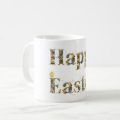 Mug Joyeux texte décoratif de Pâques Bébé Chicks (Devant gauche)