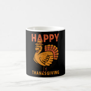 Mug Joyeux Thanksgiving Masque Rétro Dinde Vintage