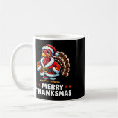 Mug Joyeux Thanksmas Thanksgiving Turquie Noël Drôle (Gauche)