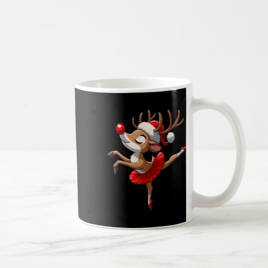 Mug Joyeux Thé de ballet de danse de rennes de Noël (Droite)