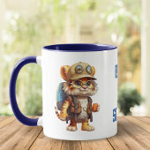 Mug Joyeux Tiger Cub avec sac à dos et café