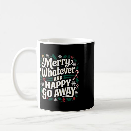 Mug Joyeux Tout Et Heureux Partir Noël Drôle Q (Gauche)