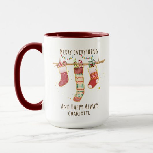 Mug Joyeux Tout Joyeux Joyeux Toujours Les Bas de Noël (Gauche)