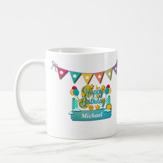 Mug Joyeux Train D'Anniversaire Avec De Beaux Souhaits (Gauche)