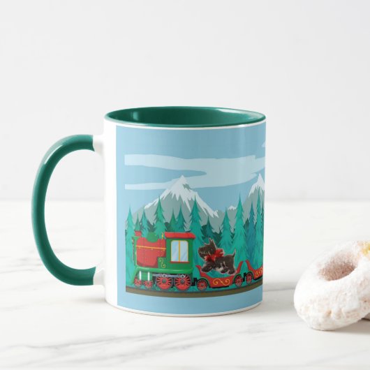 Mug Joyeux train de Noël (Avec donut)