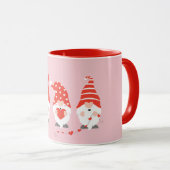 Mug Joyeux Valentin Gnomes Rouge Rose (Devant droit)