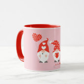 Mug Joyeux Valentin Gnomes Rouge Rose (Devant gauche)