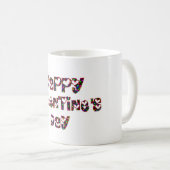 Mug Joyeux Valentine Love Hearts Typographie mignonne (Devant droit)
