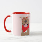 Mug Joyeux Valentines Day American Bulldog Kiss Marks (Gauche)