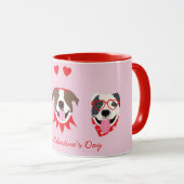 Mug Joyeux Valentines Day American Pit Bull Terriers (Devant droit)