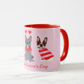 Mug Joyeux Valentines Day Bulldogs français (Devant droit)