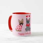 Mug Joyeux Valentines Day Bulldogs français (Devant gauche)