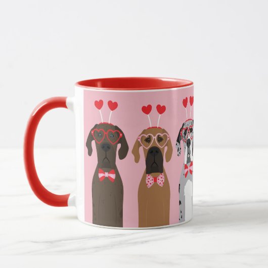 Mug Joyeux Valentines Day Chiens de Danse (Gauche)