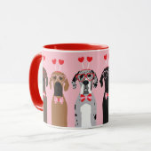 Mug Joyeux Valentines Day Chiens de Danse (Devant gauche)