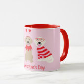 Mug Joyeux Valentines Day Golden Retriever Dogs (Devant droit)