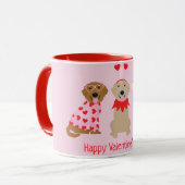 Mug Joyeux Valentines Day Golden Retriever Dogs (Devant gauche)