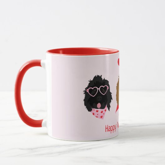 Mug Joyeux Valentines Day Mini Goldendoodle Chiens (Gauche)