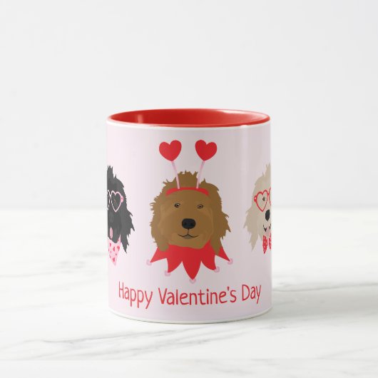 Mug Joyeux Valentines Day Mini Goldendoodle Chiens (Centre)