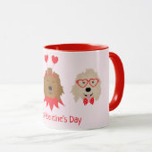 Mug Joyeux Valentines Day Mini Goldendoodle Chiens (Devant droit)