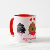 Mug Joyeux Valentines Day Mini Goldendoodle Chiens (Devant gauche)