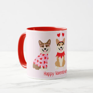 Mug Joyeux Valentines Day Pembroke Welsh Corgi Chiens