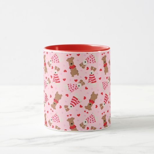 Mug Joyeux Valentines Day Welsh Wire Fox Terrier Chien (Centre)