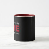 Mug Joyeux Valentines Jour Chien Love Coeurs Rouge (Centre)