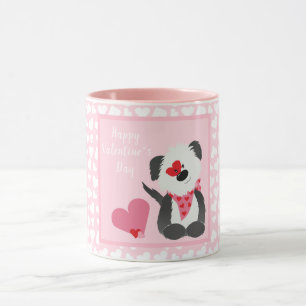 Mug Joyeux Valentines Jour Coeurs de chiot rose