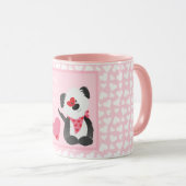 Mug Joyeux Valentines Jour Coeurs de chiot rose (Devant droit)