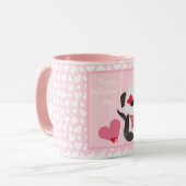 Mug Joyeux Valentines Jour Coeurs de chiot rose (Devant gauche)