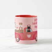 Mug Joyeux Valentines Jour Pickup Camion Aimer Chiens (Centre)