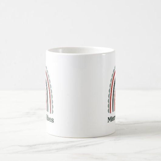 Mug Joyeux Vibes Boho Arc-en-ciel Noël Rétro (Centre)
