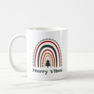 Mug Joyeux Vibes Boho Arc-en-ciel Noël Rétro